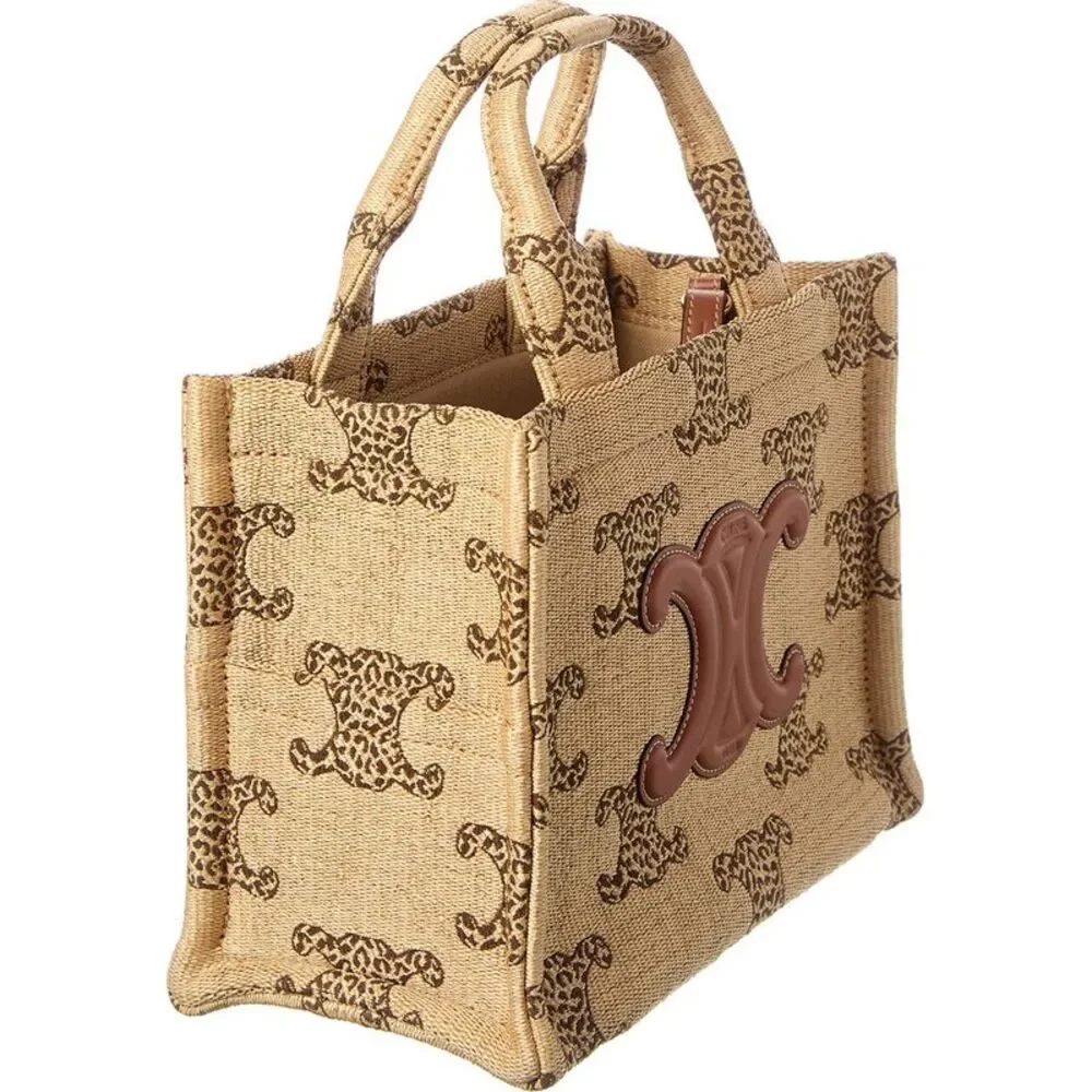 Celine Canvas & Leather Tote, Beige